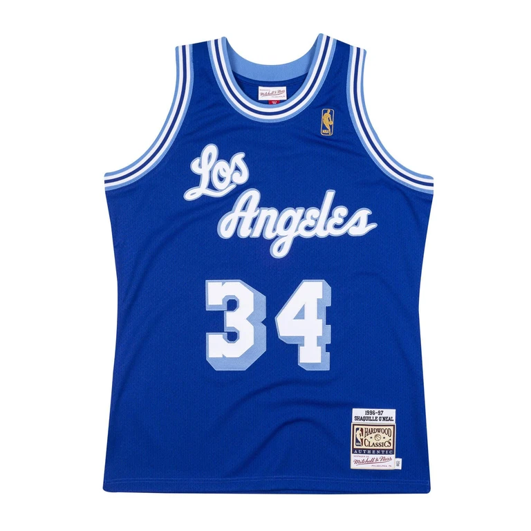 Men's NBA Authentic Jersey 96 Los Angeles Lakers Shaquille O'Neal