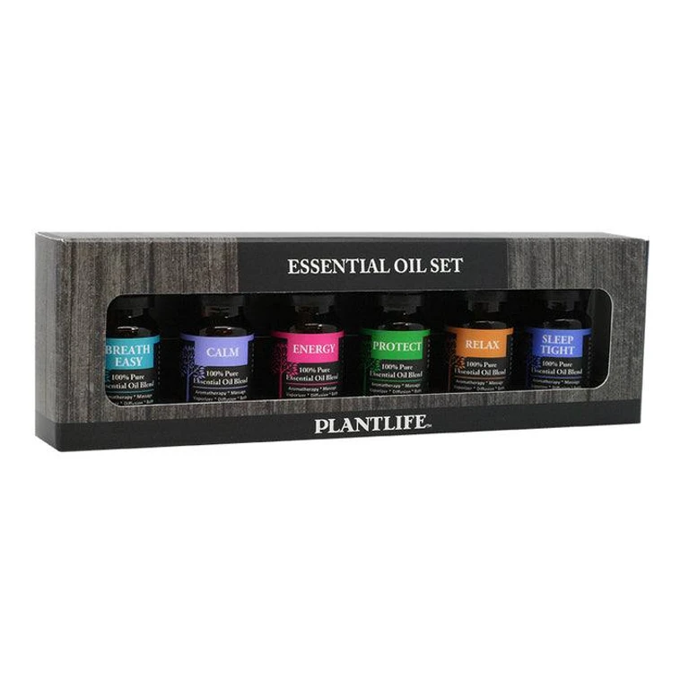 Top Blends 6-Pack (Breathe Easy, Calm, Energy, Protect, Relax, and Sleep Tight) Aromatherapy Essential Oil Set - No Additives or Fillers - Made in California 10 ml