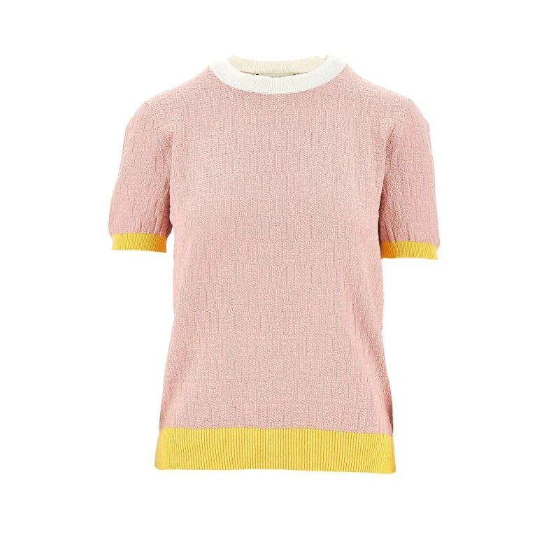 FENDI Jacquard FF knit T-shirt Woman 40