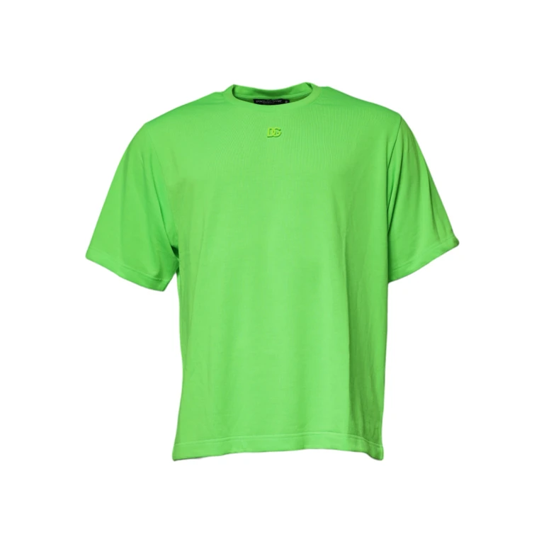Green Dg Logo Cotton Crew Neck T-Shirt Polyester - Men