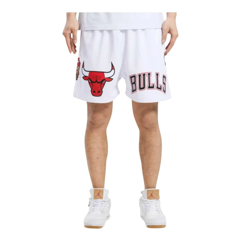 NBA Chicago Bulls Logo Men Mesh Shorts White