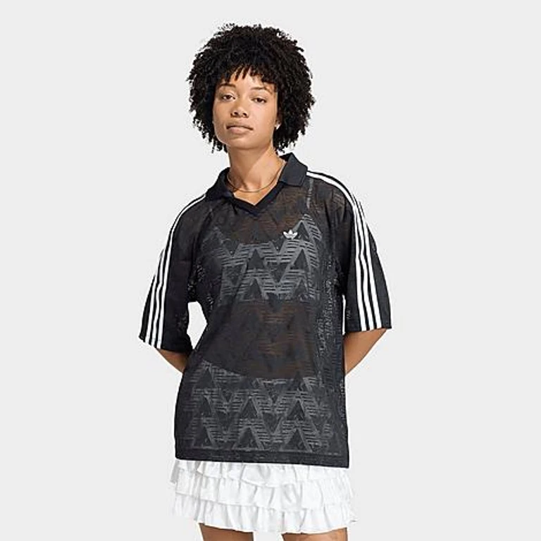 adidas Women's Originals Lace Football Jersey in Black Size: Small