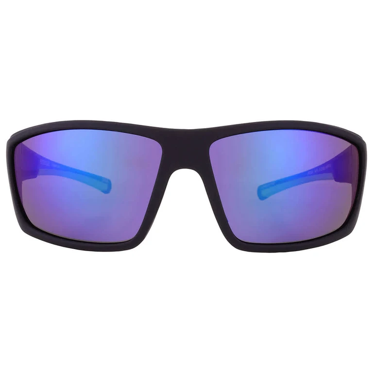 BGFL 25 425 Polarized Green Mirror Wrap Mens Sunglasses 10270145.CGR BLKGRN