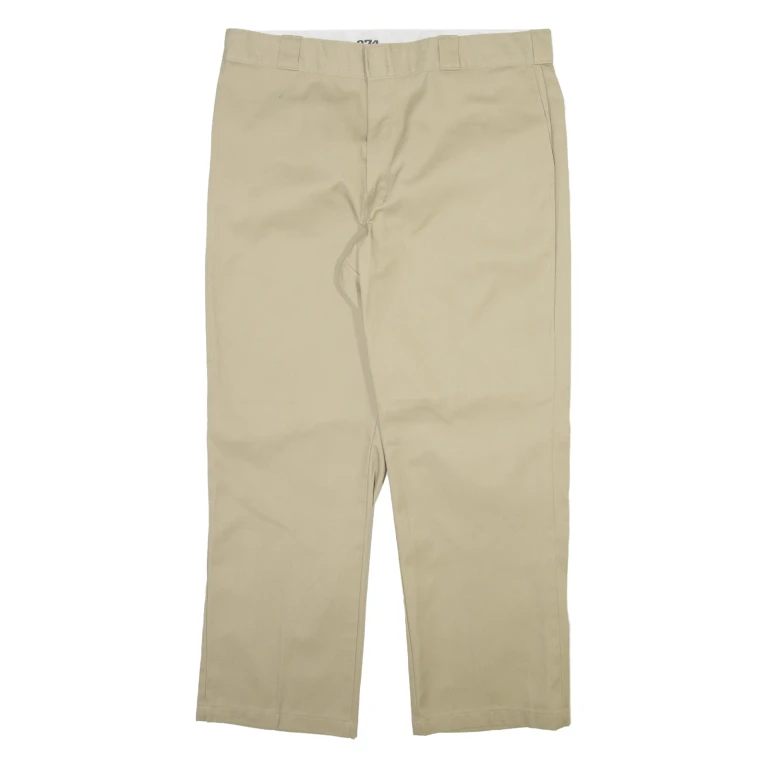 DICKIES 874 Workwear Mens Trousers Beige Regular Straight W38 L29