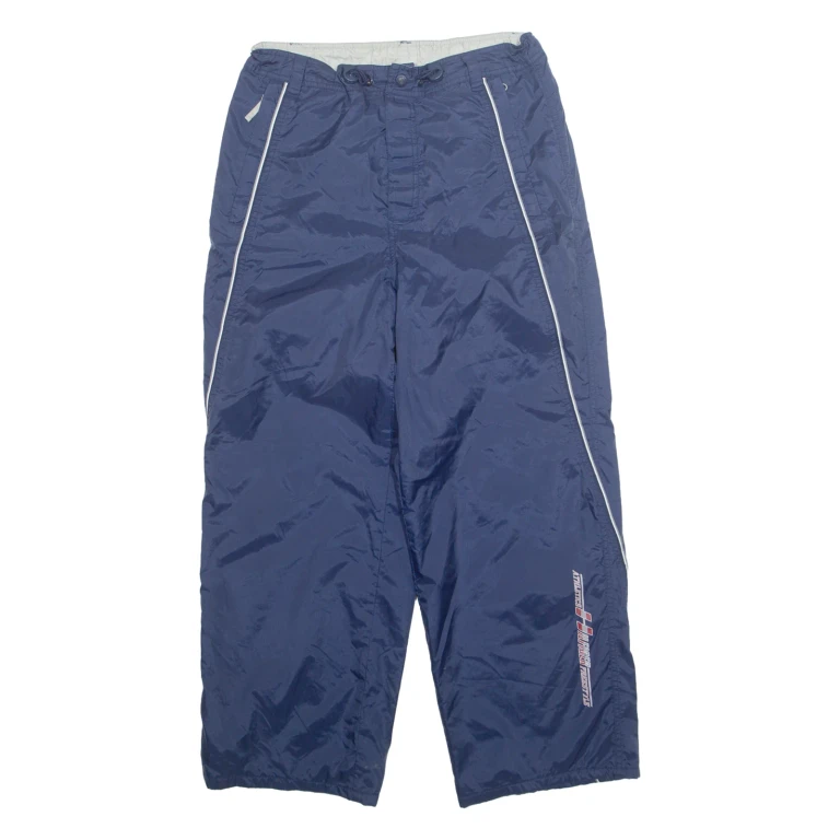 TOMMY HILFIGER Mesh Lined Mens Rain Trousers Blue 90s Straight S W29 L27