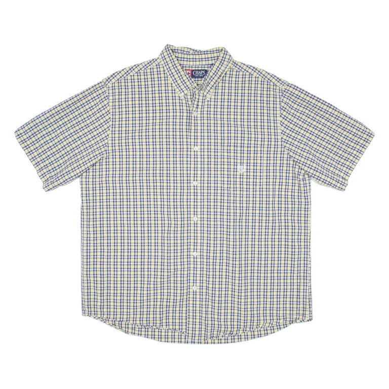 CHAPS Mens Shirt Yellow Check XL