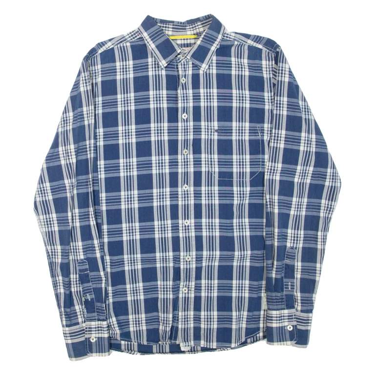 CAMEL ACTIVE Mens Shirt Blue Check Long Sleeve M