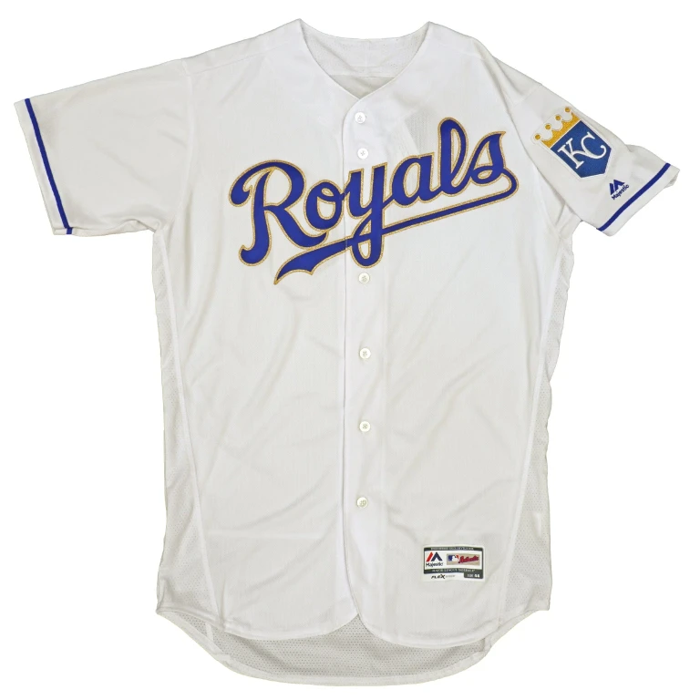 Men's MLB Kansas City Royals Authentic On Field Flex Base Jersey -Home White/Gold