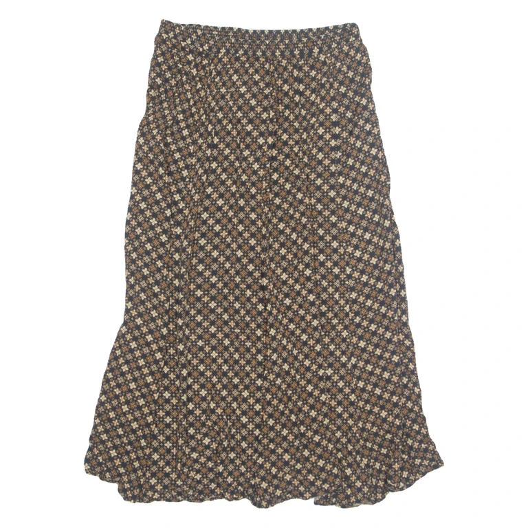 LIZ BAKER Womens A-Line Skirt Brown Midi Floral L