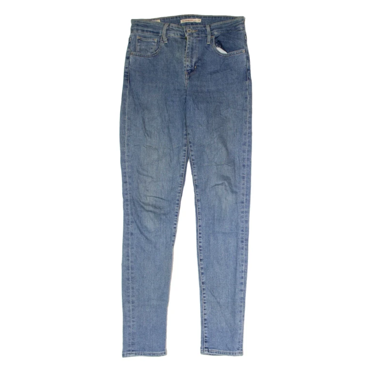 LEVI'S BIG E 721 High Rise Womens Jeans Blue Regular Skinny Stone Wash W26 L30
