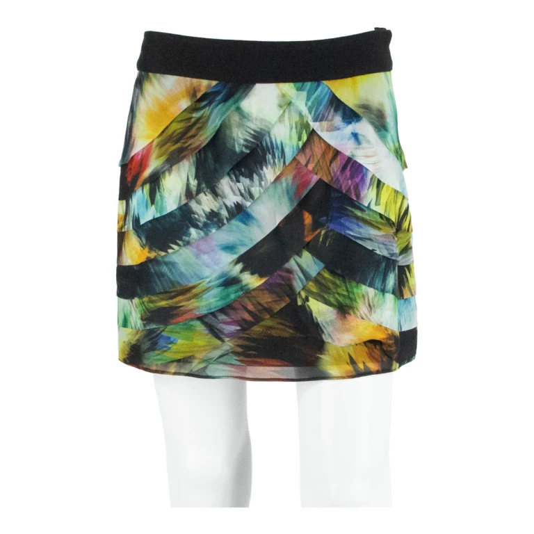 TED BAKER Womens Mini Skirt Blue Short Crazy Pattern M
