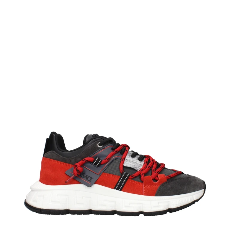 Versace Gray Leather Chunky Sneakers - Men