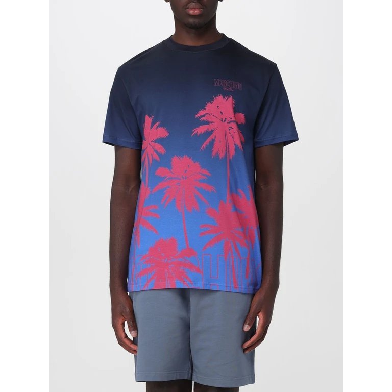 Graphic Print Cotton T-shirt with Contrast Logo (A070394241296)