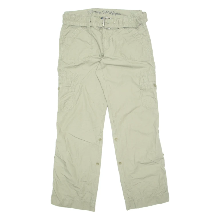 TOMMY HILFIGER Outdoor Cargo Womens Trousers Green Regular Straight W32 L32