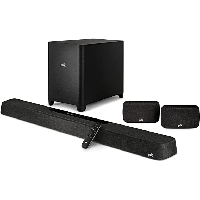 Polk MagniFi Max AX SR 7.1.2 Channel Sound Bar with 10" Wireless Subwoofer & SR2 Surround Speakers (2022 Model)