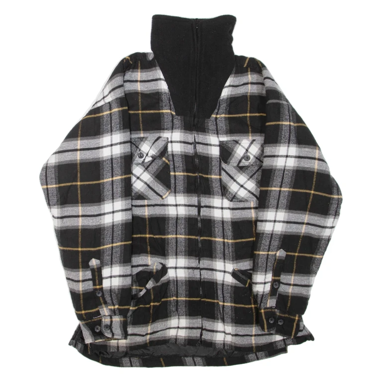 WORKER Mens Lumberjack Jacket Black Check M