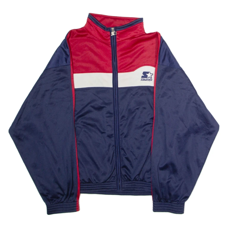 STARTER Mens Track Jacket Blue Colourblock L