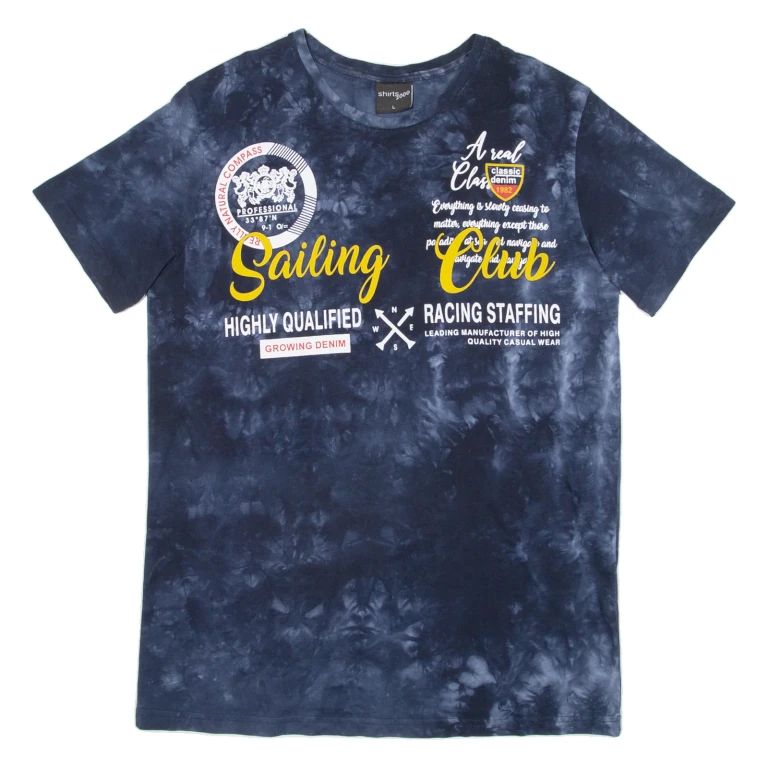 SHIRTS 2000 Mens Tie Dye T-Shirt Blue L
