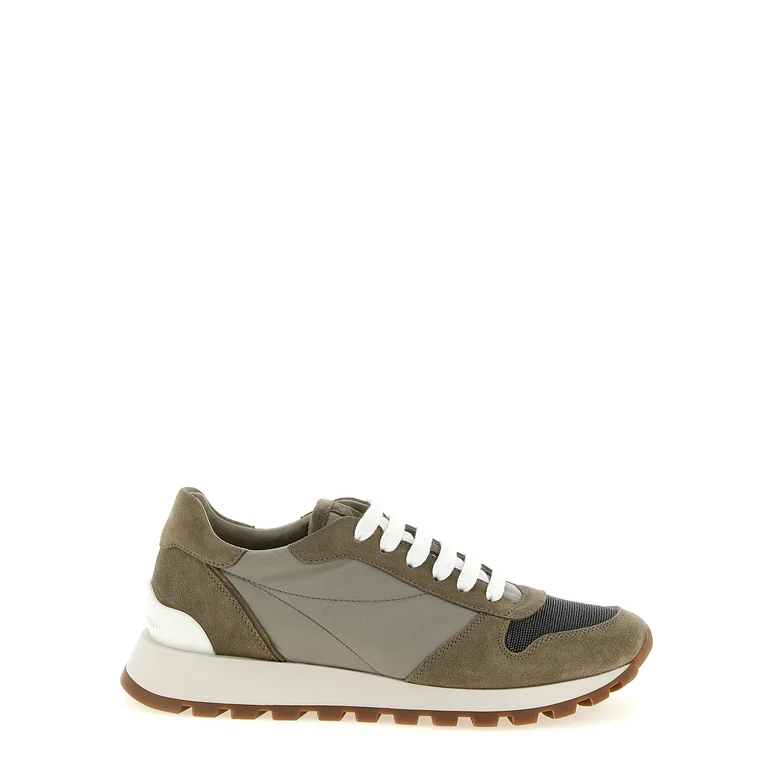 Brunello Cucinelli Bicolor Polyester Athletic Sneakers - Women