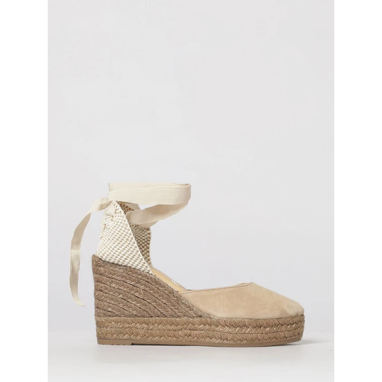 Suede and Canvas Wedge Espadrilles (W16WVTAUPE)