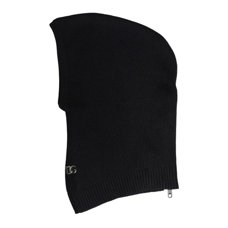 Dolce & Gabbana Black Wool Whole Head Wrap Balaclava Hat Virgin Cashmere - Men