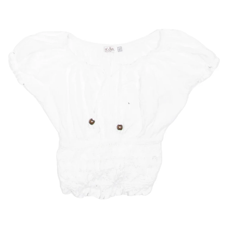 Womens Cropped Blouse White S