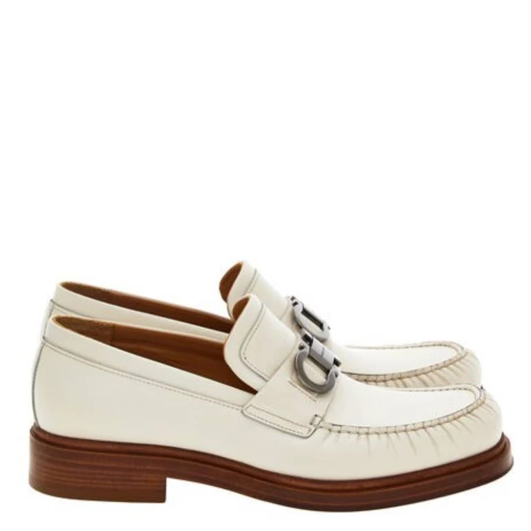 Duccio Leather Gancini Loafers, Size 9 EE (022479 768187)