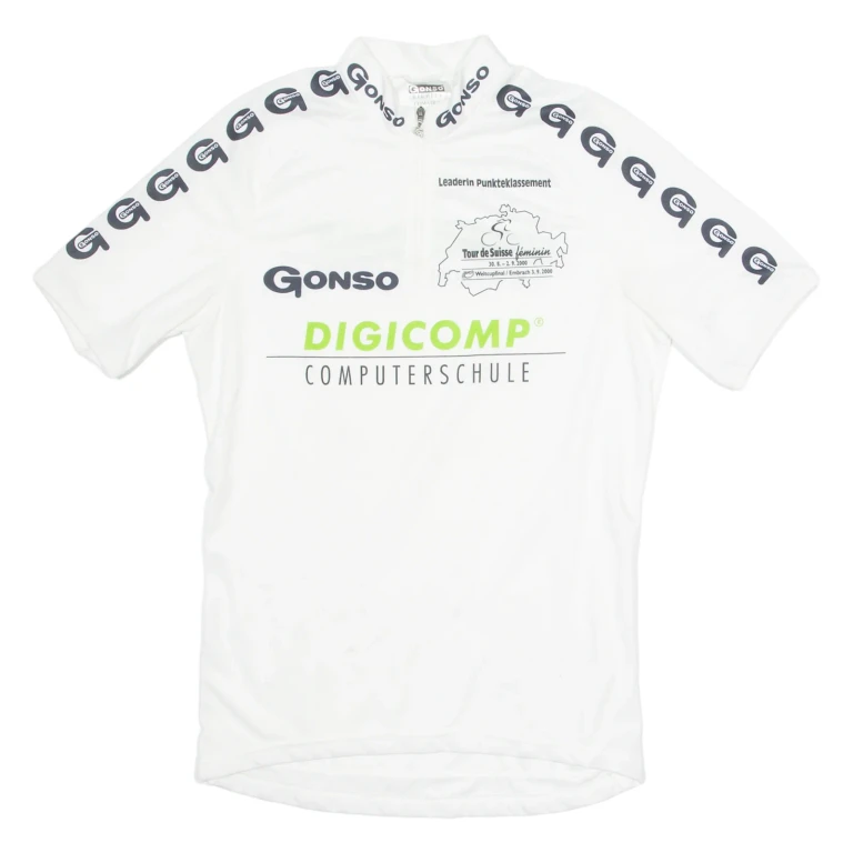 GONSO Cycling Mens Jersey White 1/4 Zip M