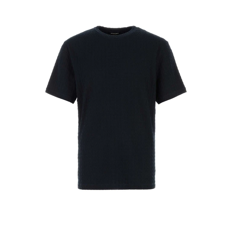 Giorgio Armani Midnight Blue Stretch Viscose Blend T-Shirt - Men