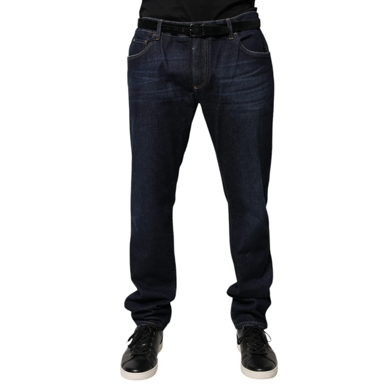 Dolce & Gabbana Dark Blue Cotton Skinny Denim Jeans Elastane Clothing - Men
