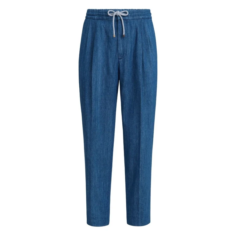 Brunello Cucinelli Lightweight Jeans With Drawstring And Double Pleats