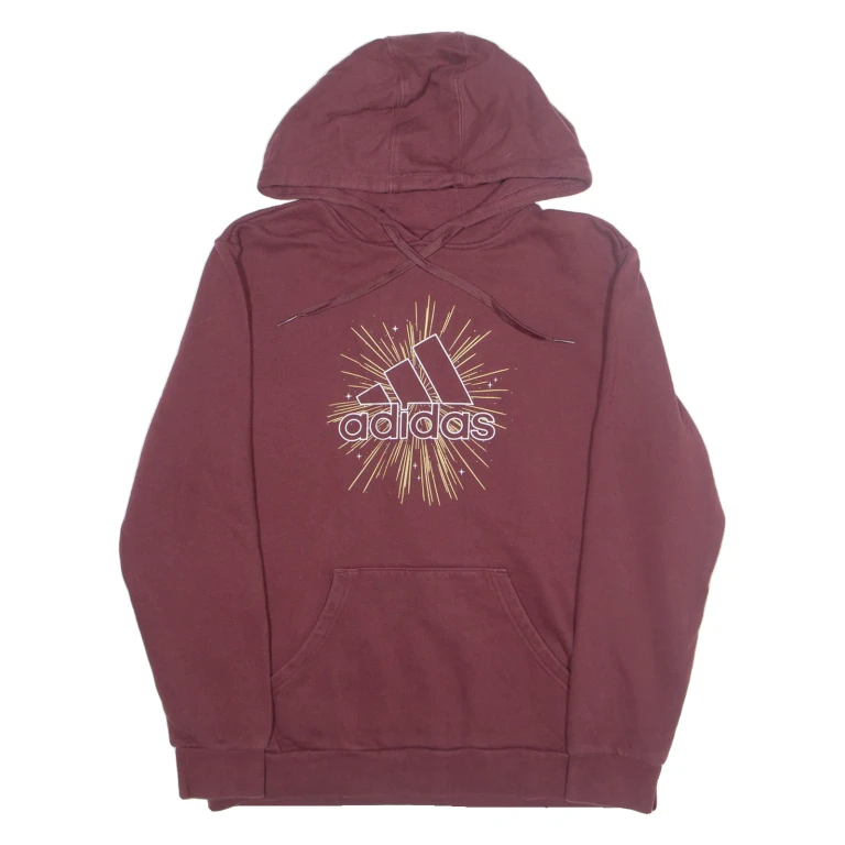 ADIDAS Womens Maroon Hoodie L