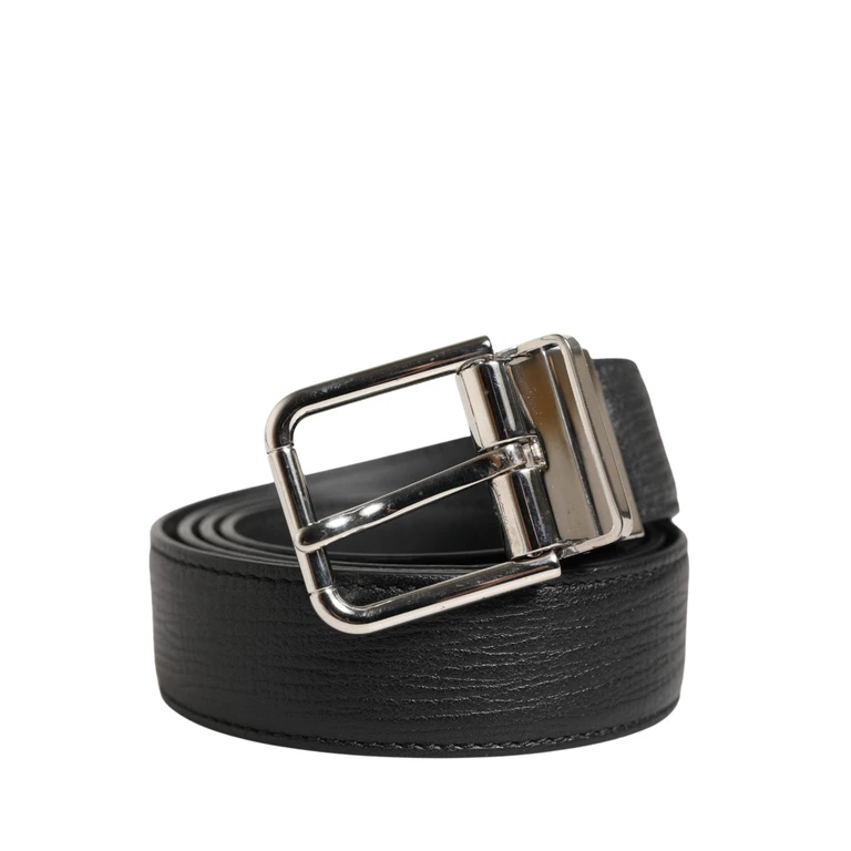 Dolce & Gabbana Men Black Classic Leather Metal Buckle Belt Calf - Men