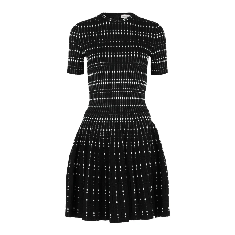 Stitch Dot Fit and Flare Dress