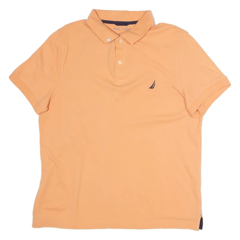 NAUTICA Slim Fit Mens Polo Shirt Orange L