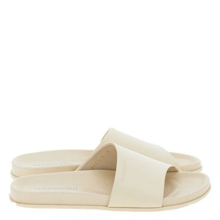 Ferragamo Natalie Nappa Slide Sandals, Size 7
