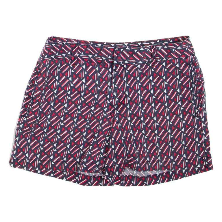 TOMMY HILFIGER Womens Casual Shorts Red Geometric S W32