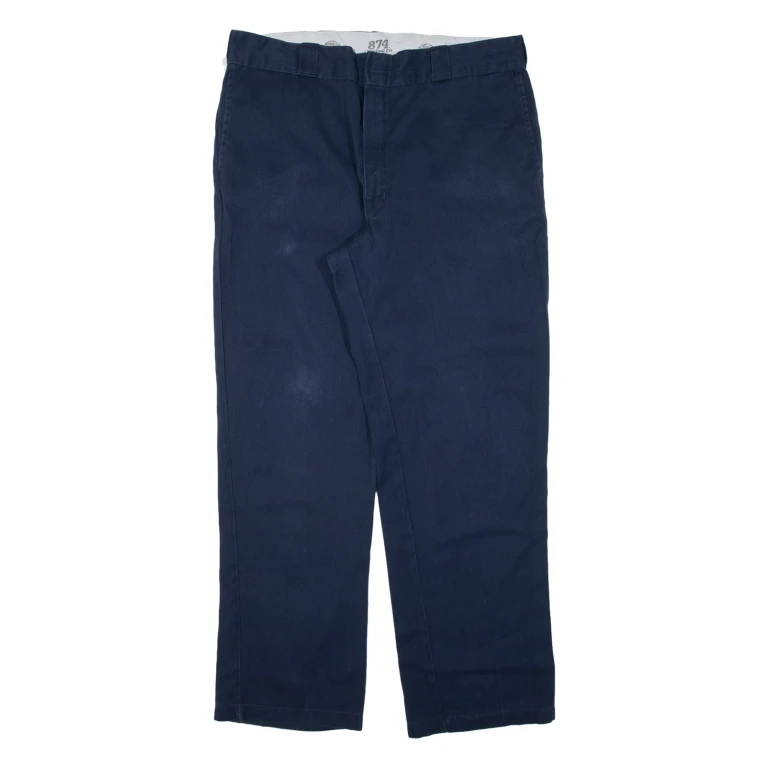 DICKIES 874 Workwear Mens Trousers Blue Regular Straight W38 L32
