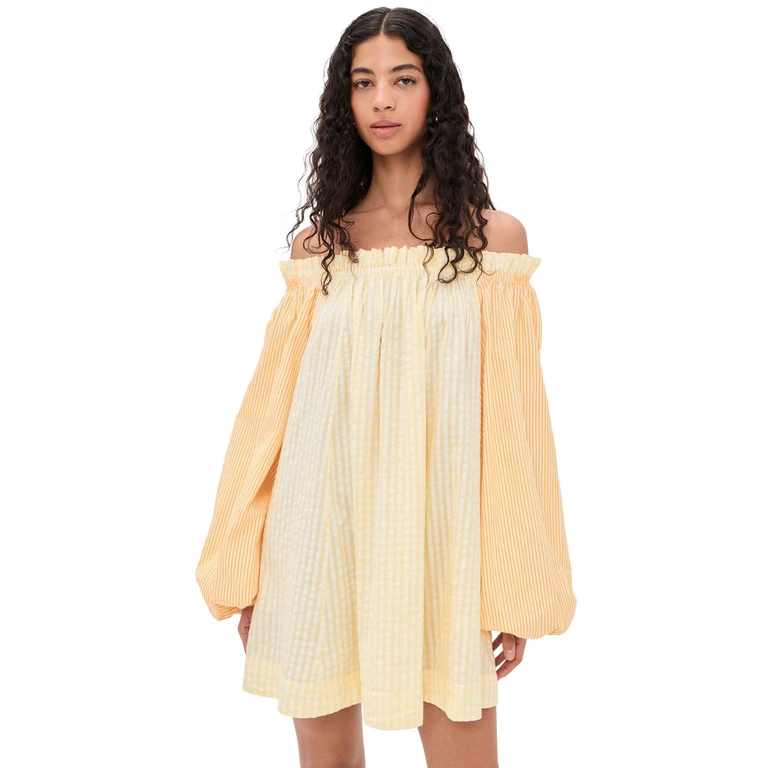 Coniglio Palm Beach Worth Mini Dress Daffodil Combo Stripe One Size
