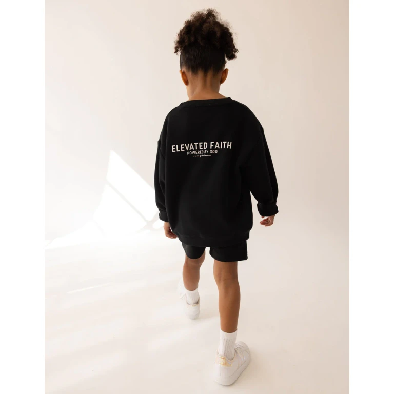 Kingdom Club Black Kids Crewneck