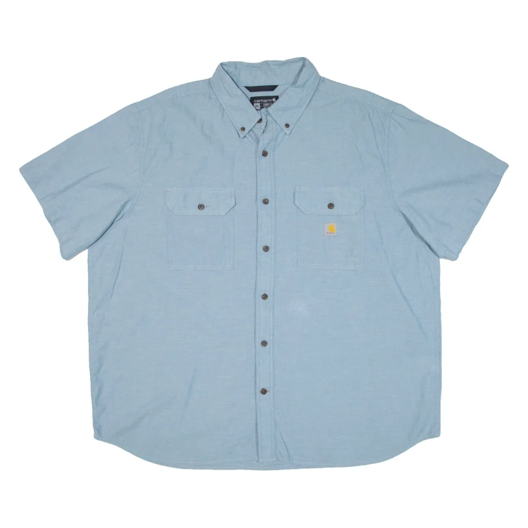 CARHARTT Loose Fit Mens Worker Shirt Blue 2XL