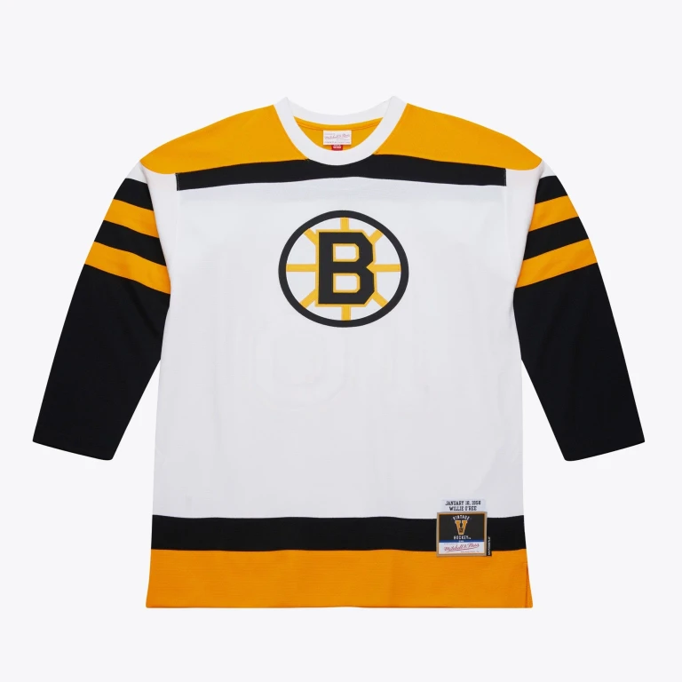Men's NHL White Jersey Bruins 1958 Willie O'Ree