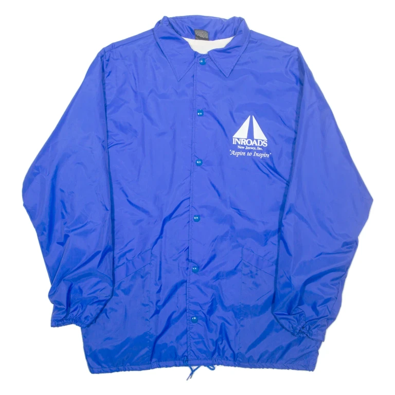 ARISTO JAC New Jersey Mens Coach Jacket Blue Nylon USA L