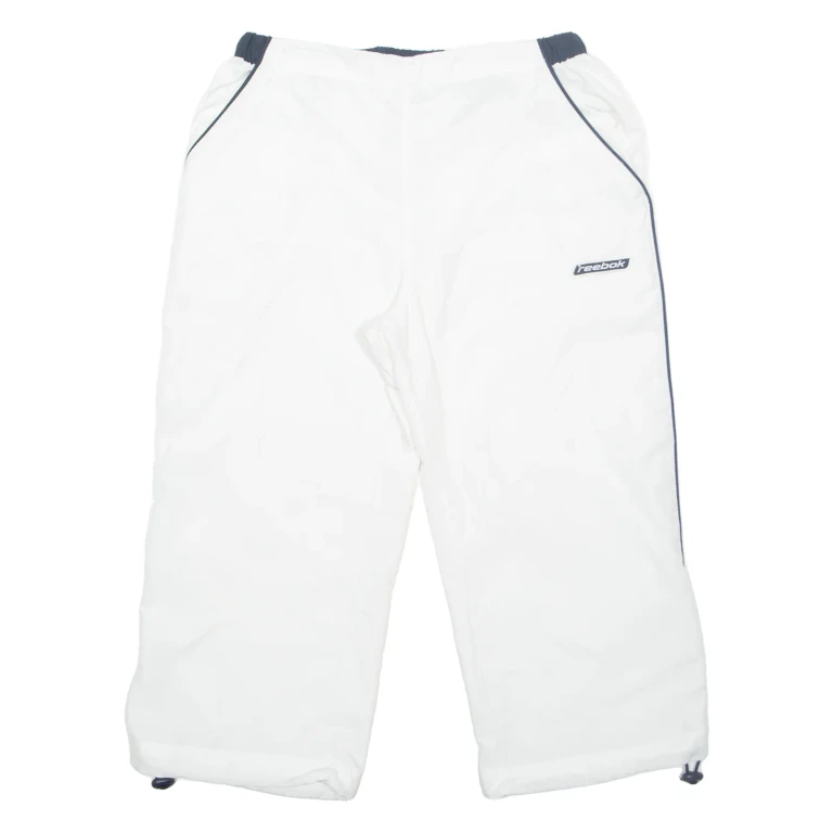 REEBOK Mesh Lined 3/4 Length Womens Sports Shorts White UK 10 W27