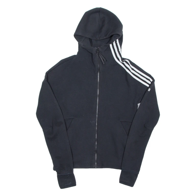 ADIDAS Womens Black Hoodie Full Zip S