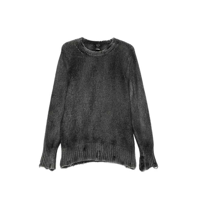 Avant Toi Distressed Spray-effect Sweater