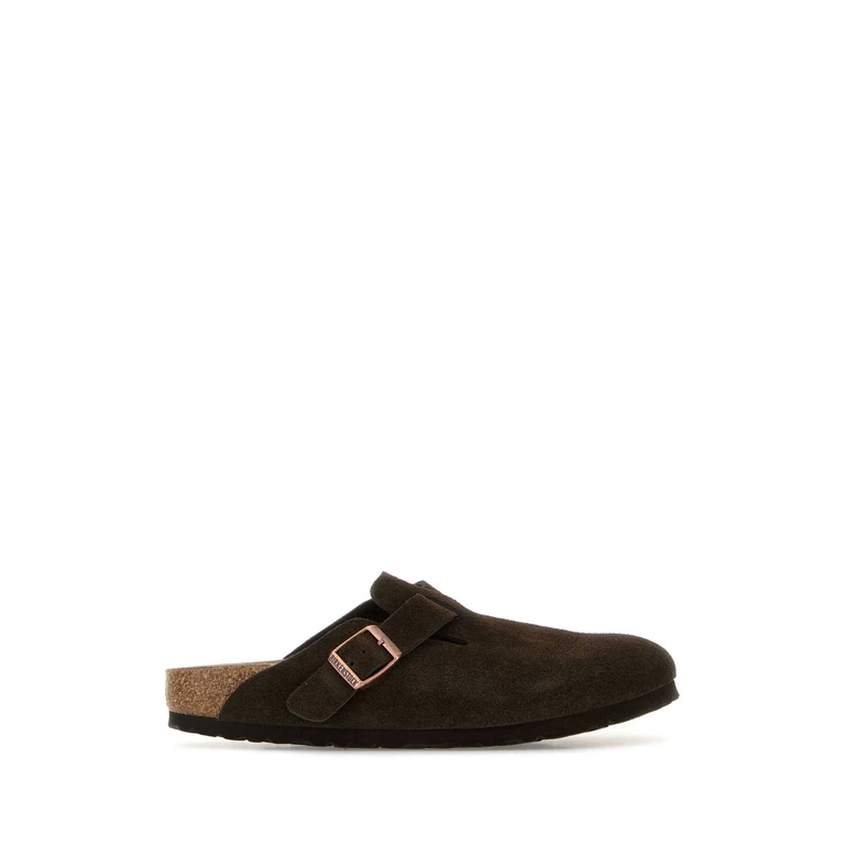 Birkenstock Dark Brown Suede Boston Slippers Mocha - Unisex