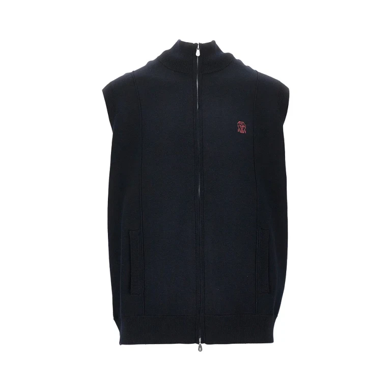 BRUNELLO CUCINELLI Silk and cotton zippered vest Man XXL