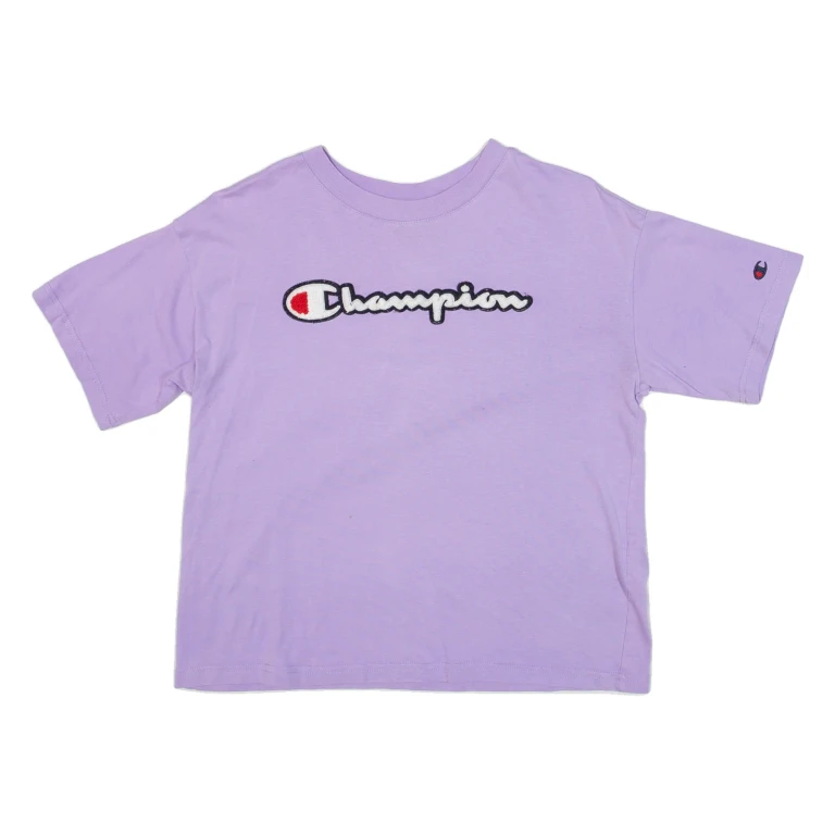 CHAMPION Cropped Womens T-Shirt Purple S