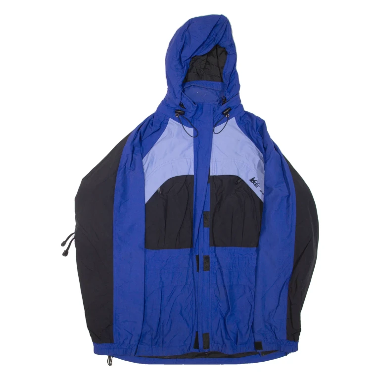 REI Mens Jacket Blue Hooded L